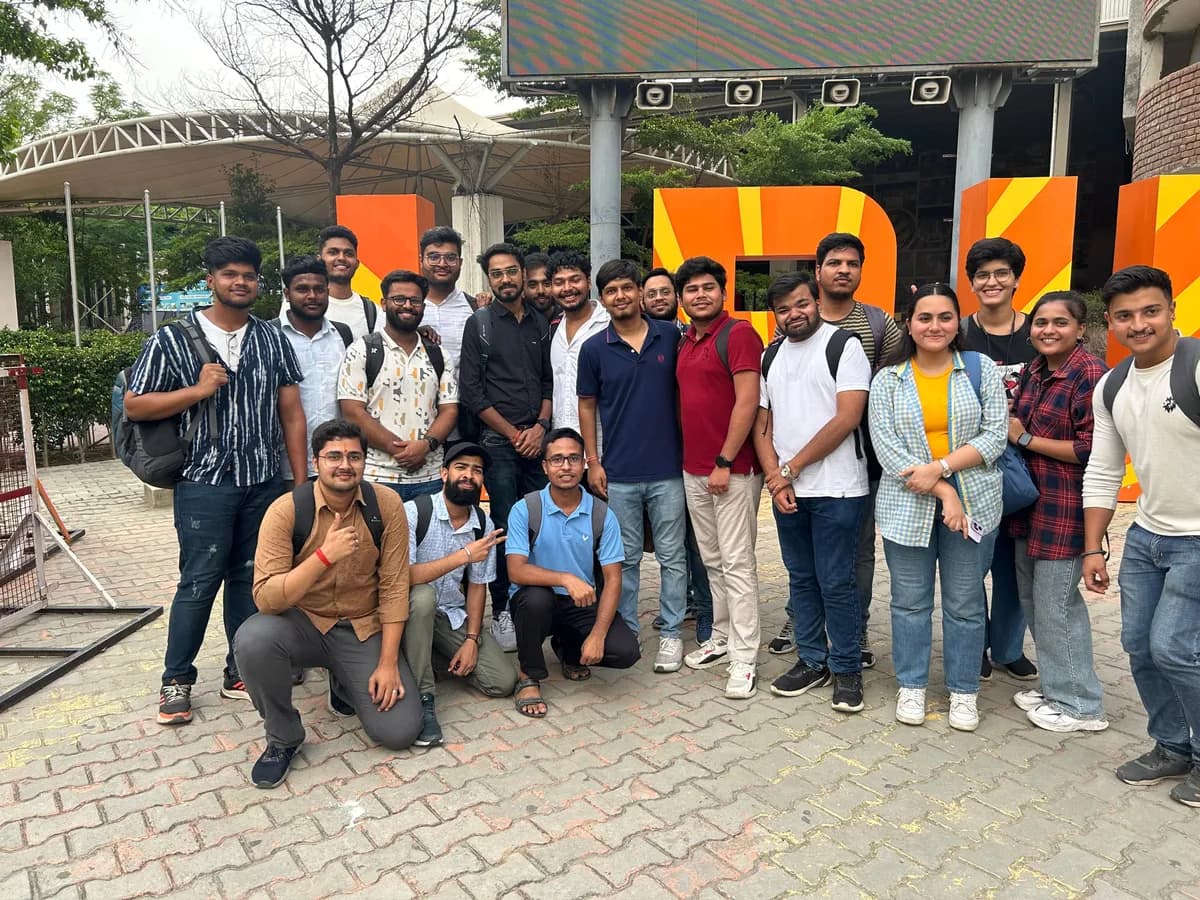 Students building during a Geekashram workshop session